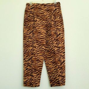 Ladies cropped slacks, Size 12P by Briggs. Animal print.